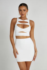 Chloe Cut Out Crop Top - White