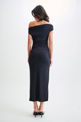 Alayna Recycled Nylon Midi Dress - Black