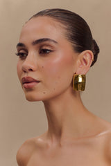 Georgia Rounded Rectangular Earrings - Gold