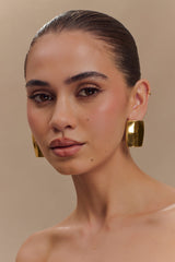 Georgia Rounded Rectangular Earrings - Gold