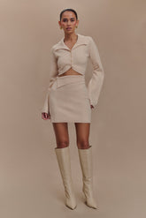 Annabelle Knit Mini Skirt - Cream