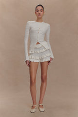 Amy Pointelle Knit Frill Bloomers - Ivory