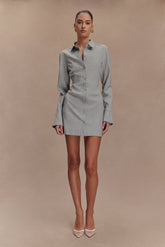 Dorian Fitted Shirt Mini Dress - Charcoal Marle