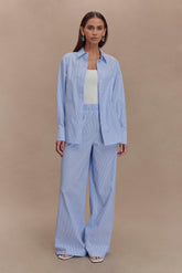 Hansen Oversized Shirt - Blue Pinstripe