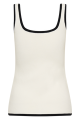 Becky Contrast Knit Top - Ivory & Black