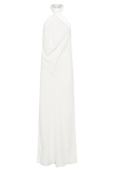 Laura Halter Satin Gown - White