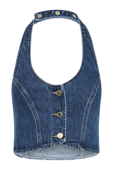 Kieryn Denim Vest - Dark Blue