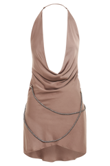 Emilia Diamante Rope Mini Dress - Mocha