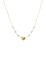 Eva Floral Fresh Water Pearl Necklace - Gold