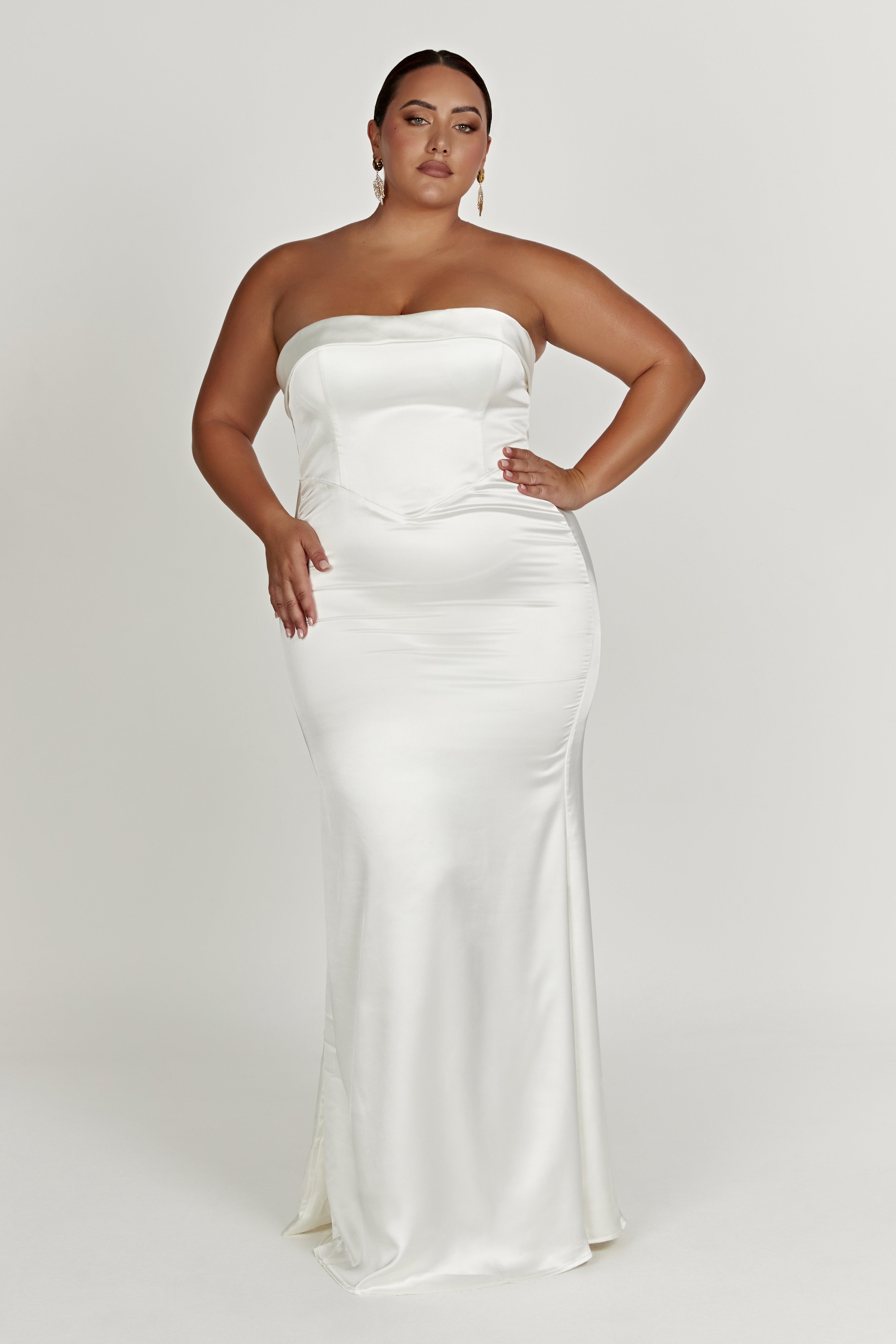 Kaitlin Strapless Gown - White