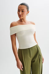 Susanna Off Shoulder Knit Top - Ivory