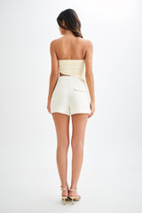Donata Slinky Strapless Top - Lemon Sherbet