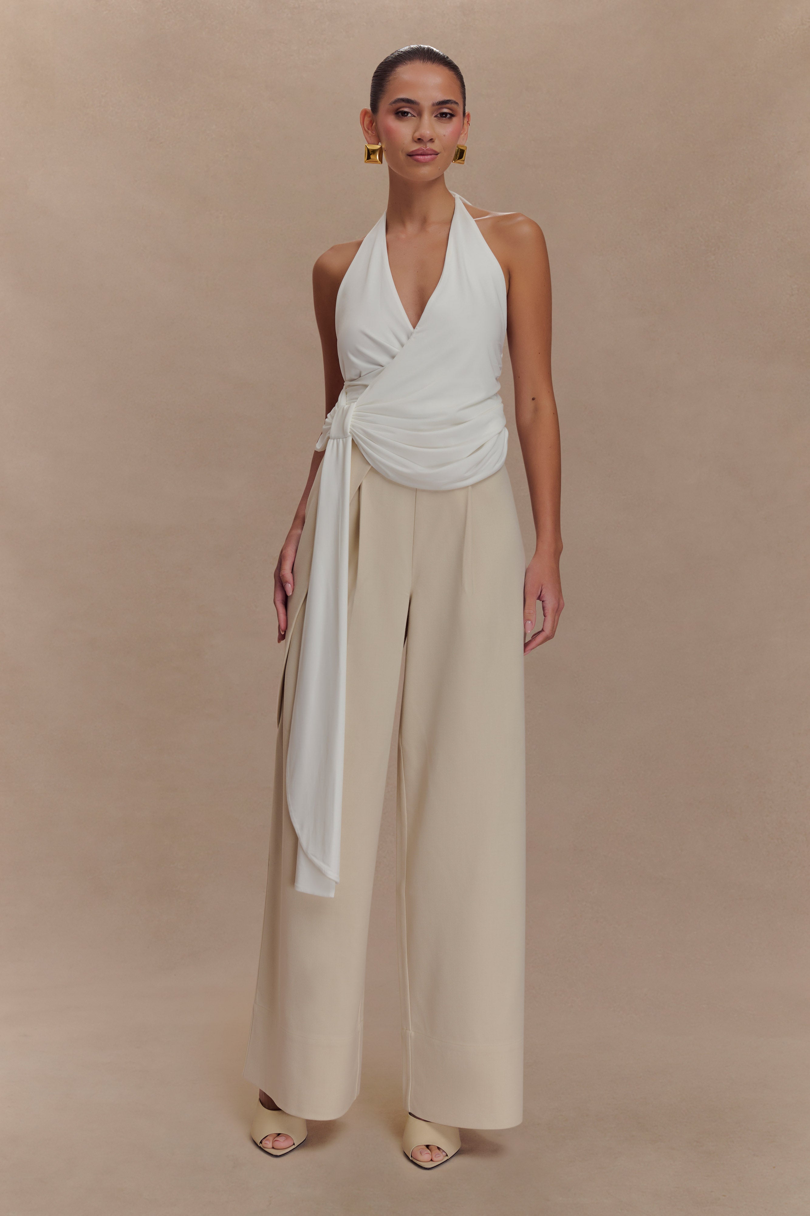 Mila Straight Leg Suiting Pant - Buttermilk