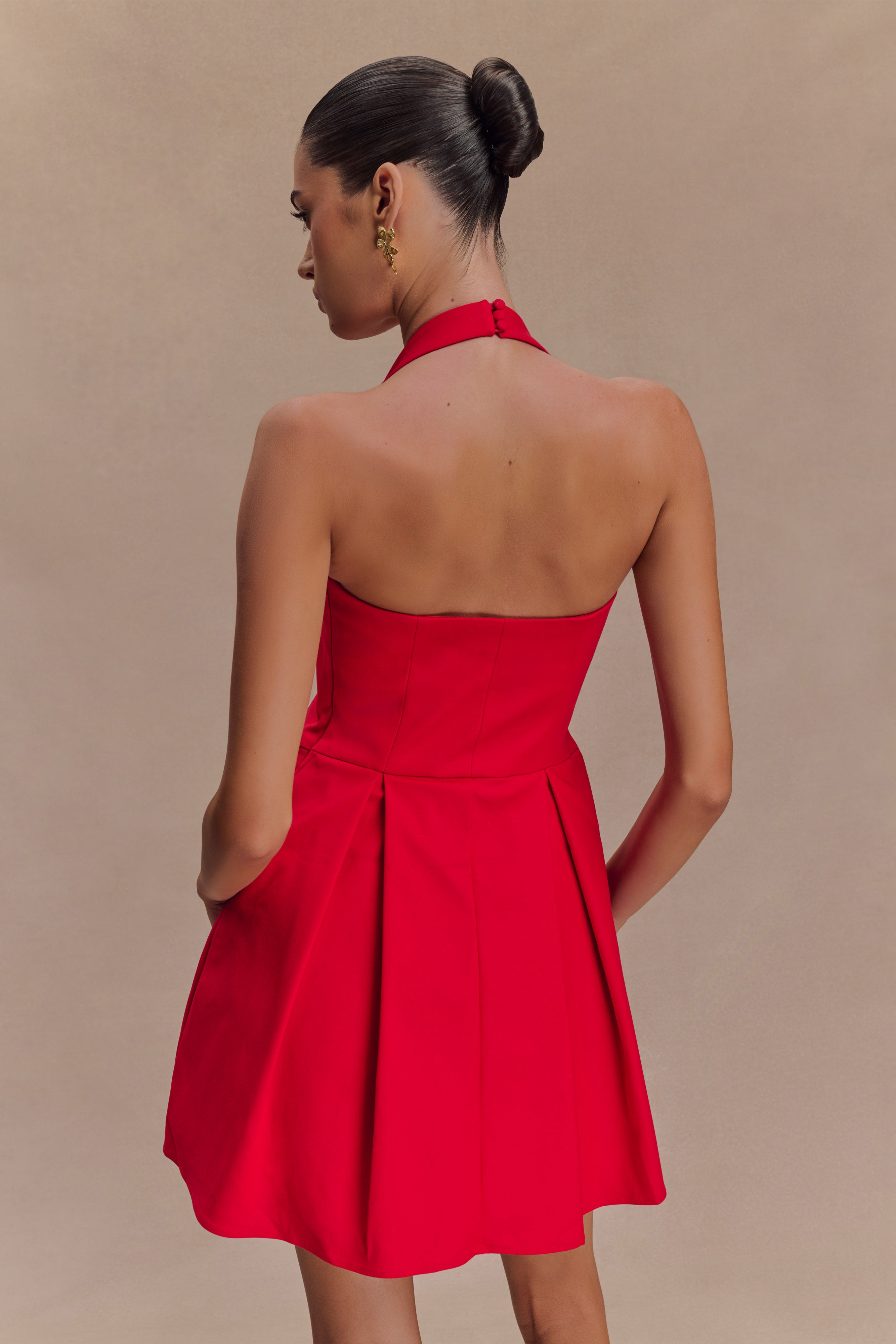 Julia Halter Mini Dress - Red