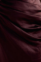 Dalia Off Shoulder Satin Maxi Dress - Dark Chocolate