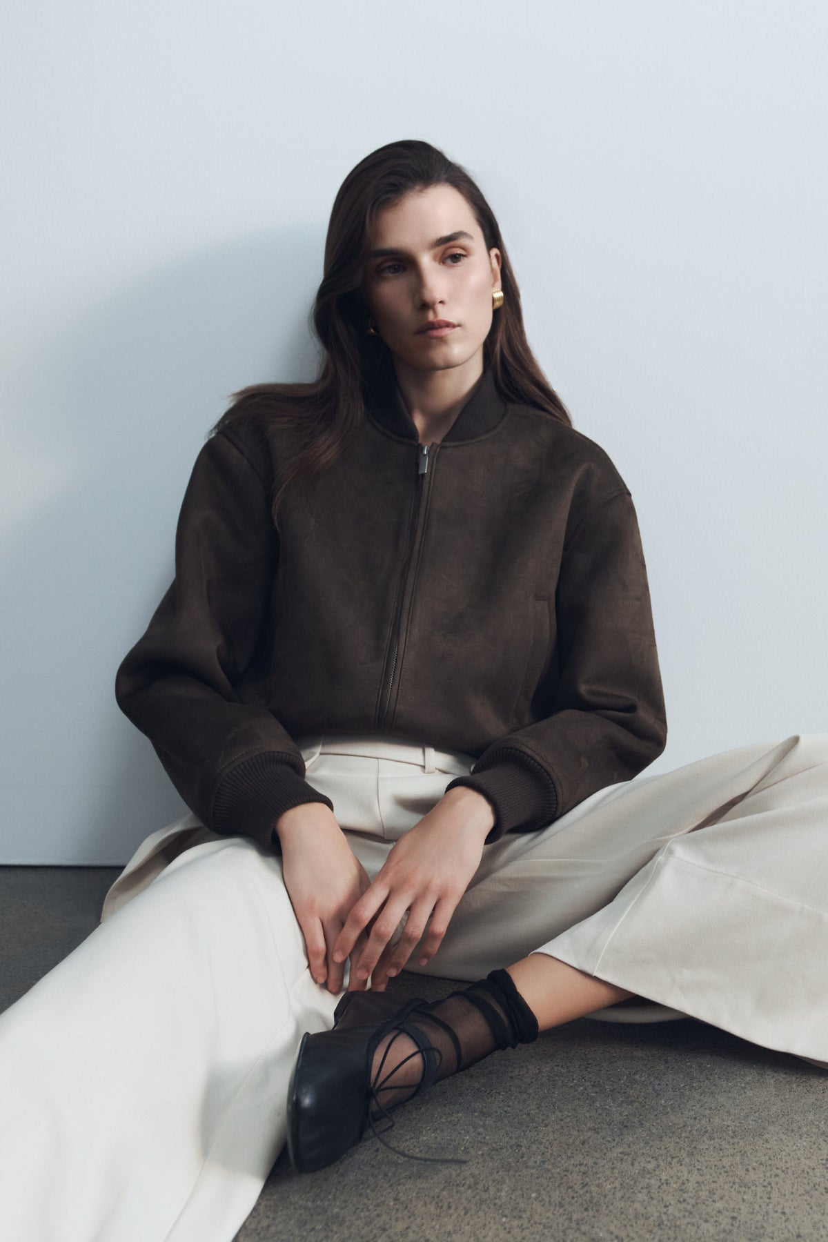 Rudy Suede Bomber Jacket - Chocolate