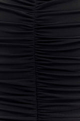 Delaney Slinky And Mesh Maxi Dress - Black