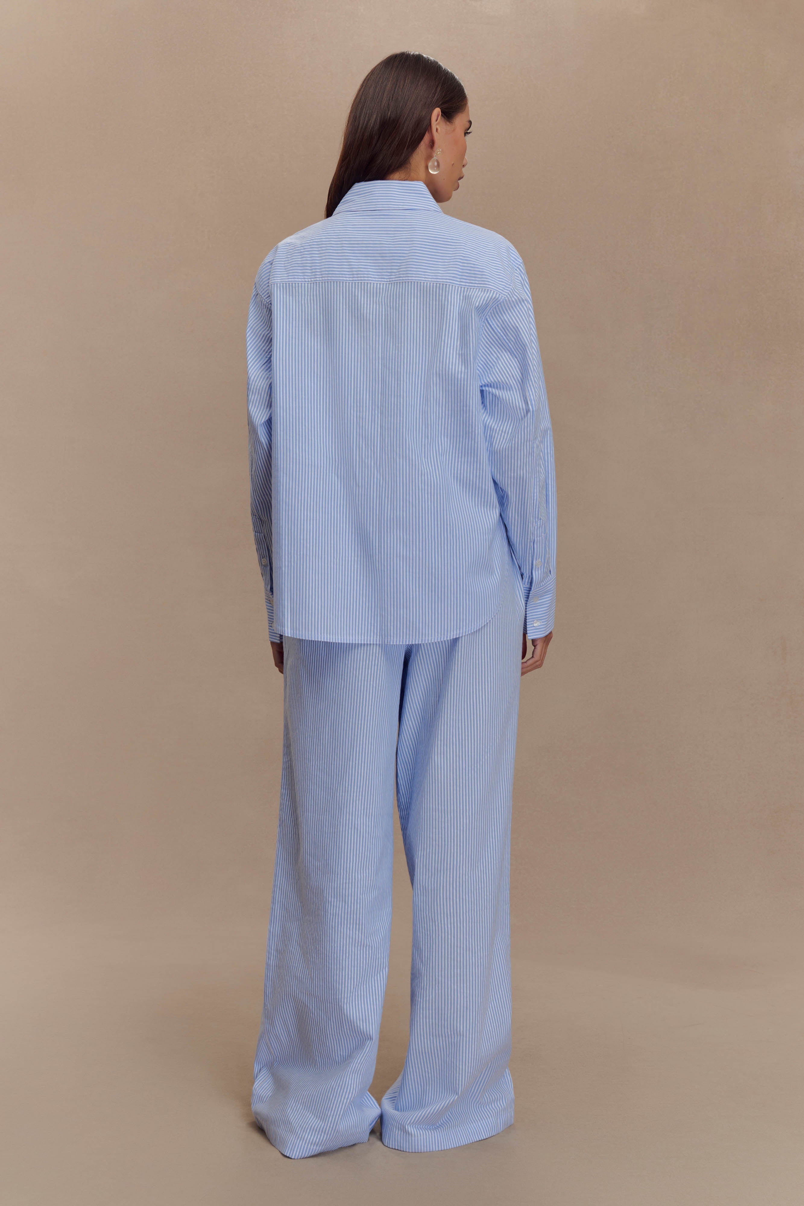 Hansen Oversized Shirt - Blue Pinstripe