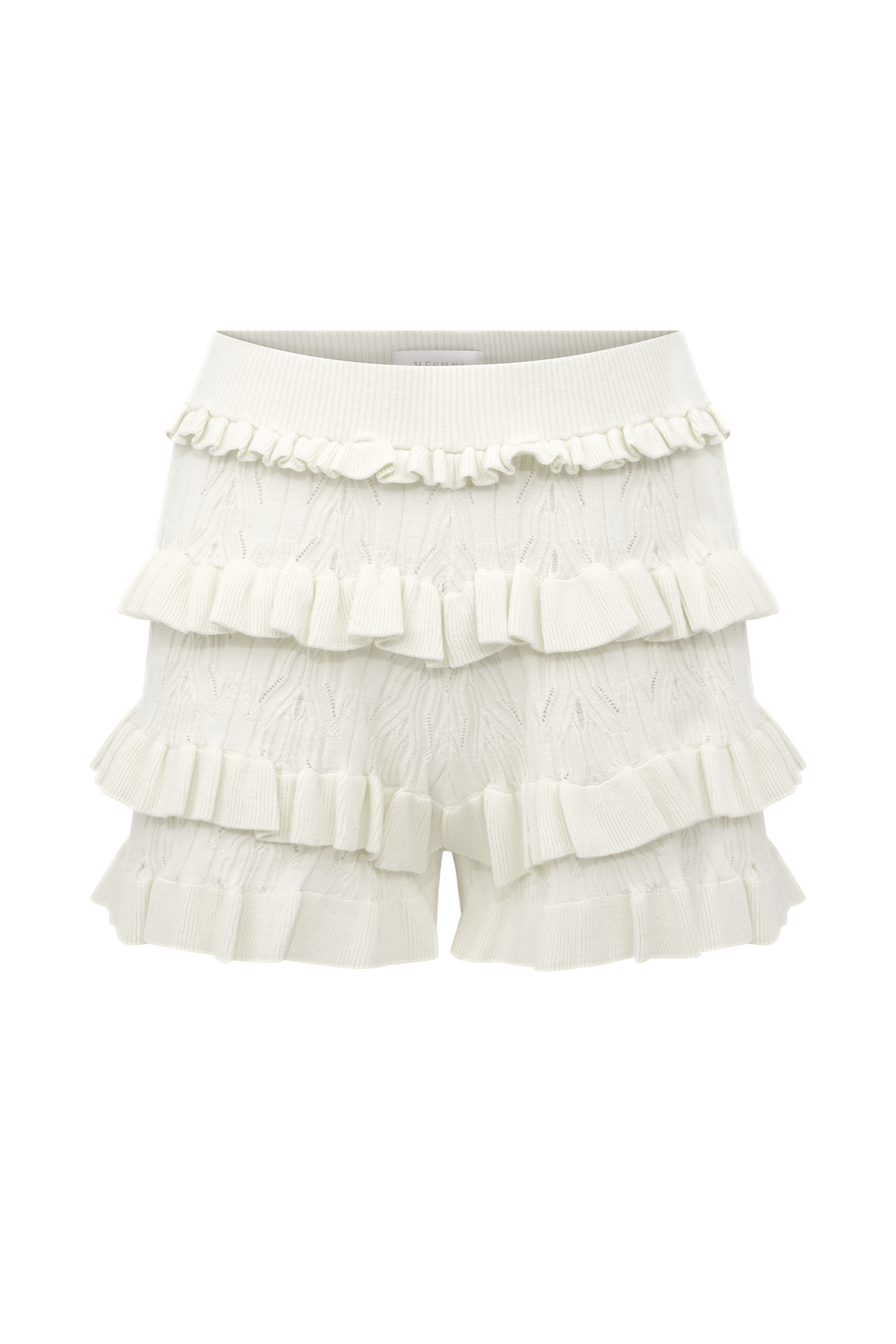 Amy Pointelle Knit Frill Bloomers - Ivory