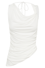 Prianyka Slinky Sleeveless Top - White