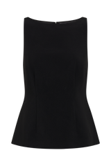 Angela Sleeveless Suiting Top - Black