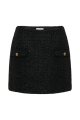 Priscilla Tweed Mini Skirt - Black