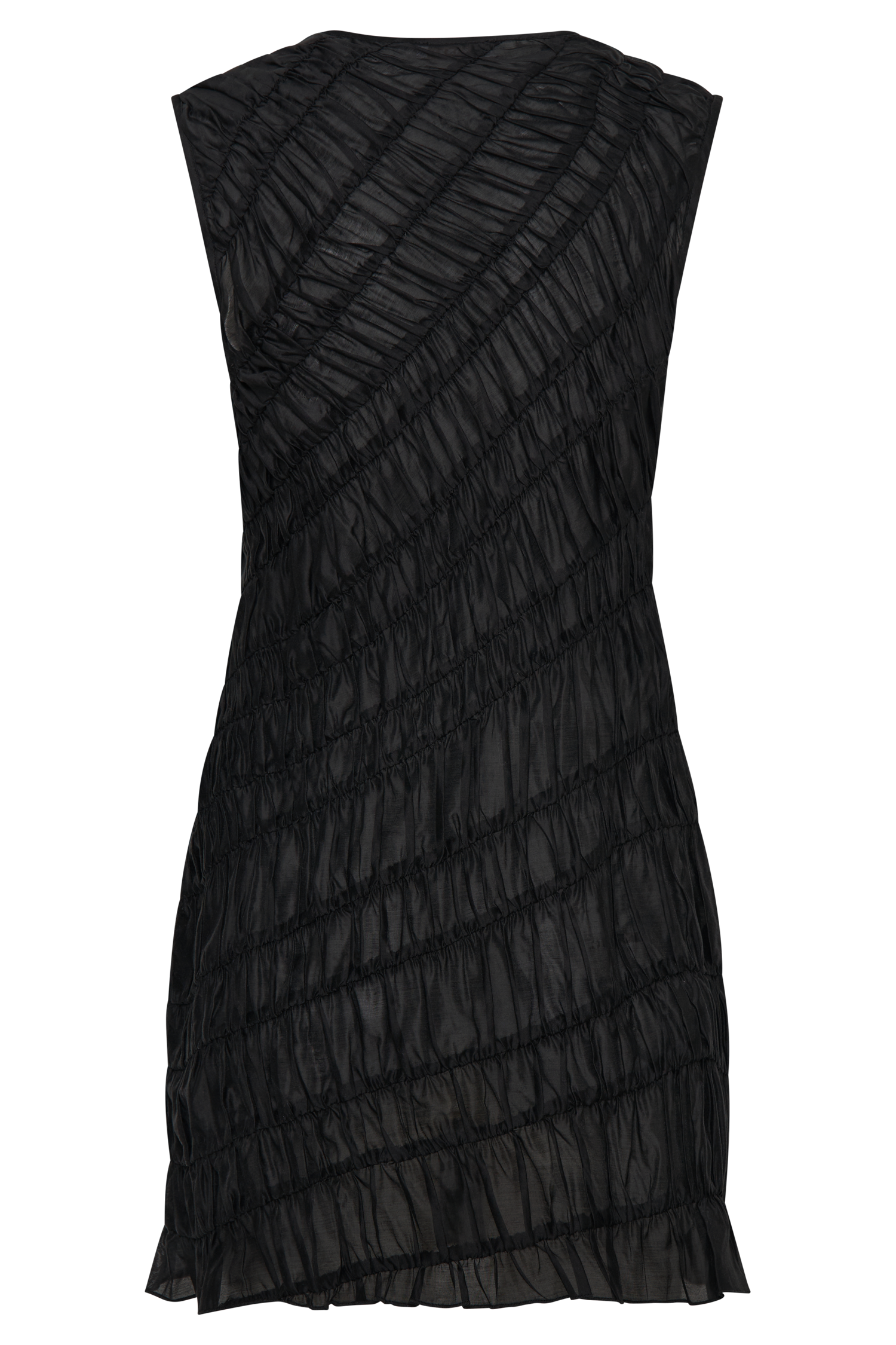 Adella Gathered Mini Dress - Black