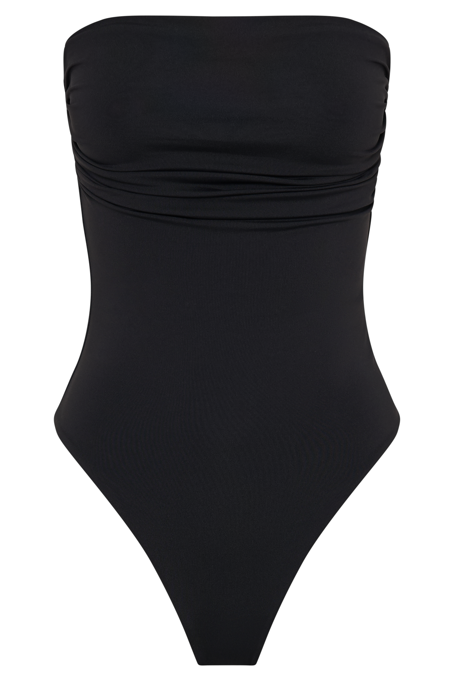 Romina Recycled Nylon Ruched Bodysuit - Black