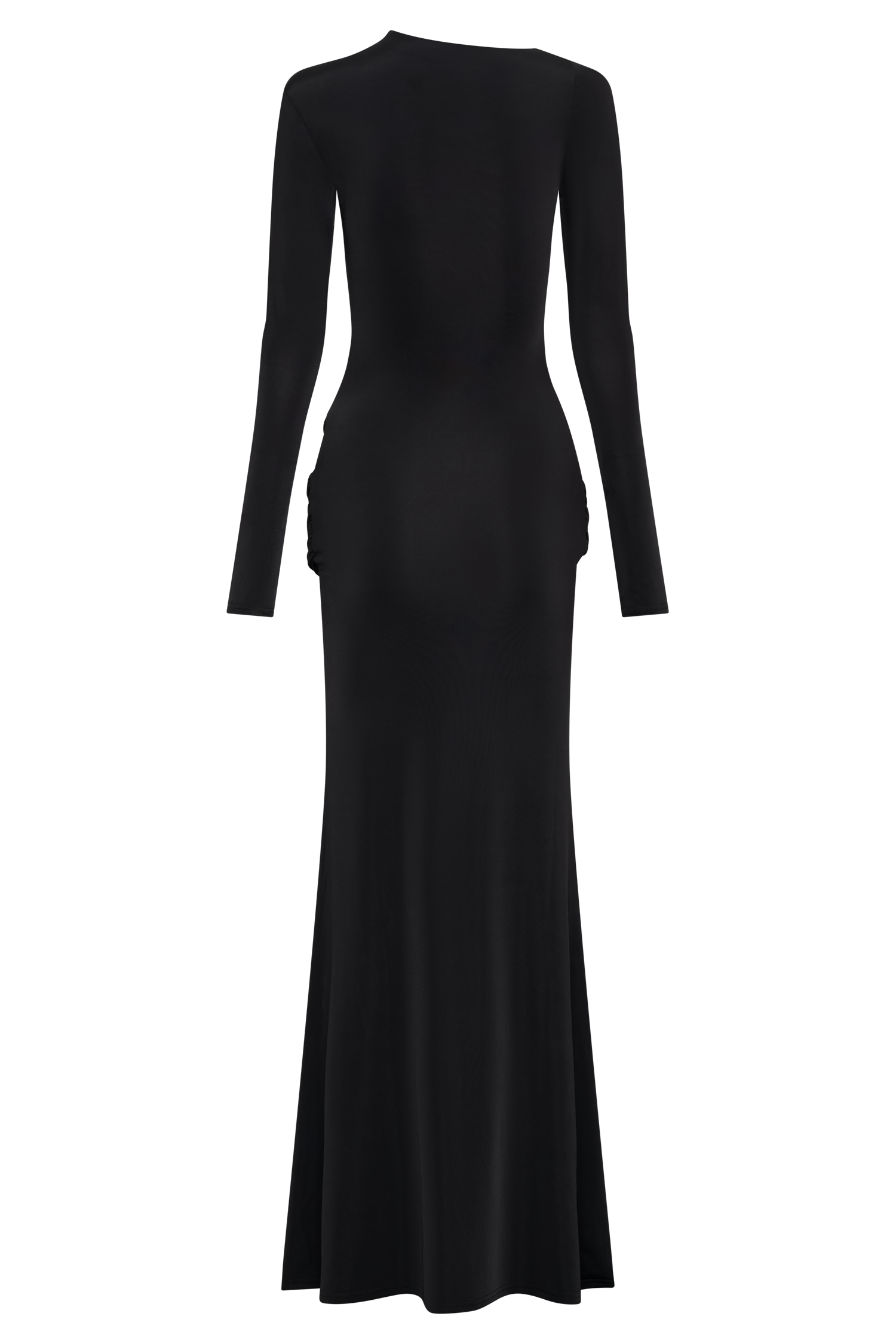 Halcyon Long Sleeve Slinky Maxi Dress - Black