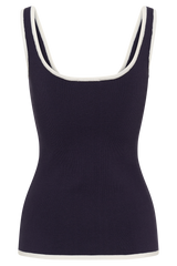 Becky Contrast Knit Top - Navy & Ivory