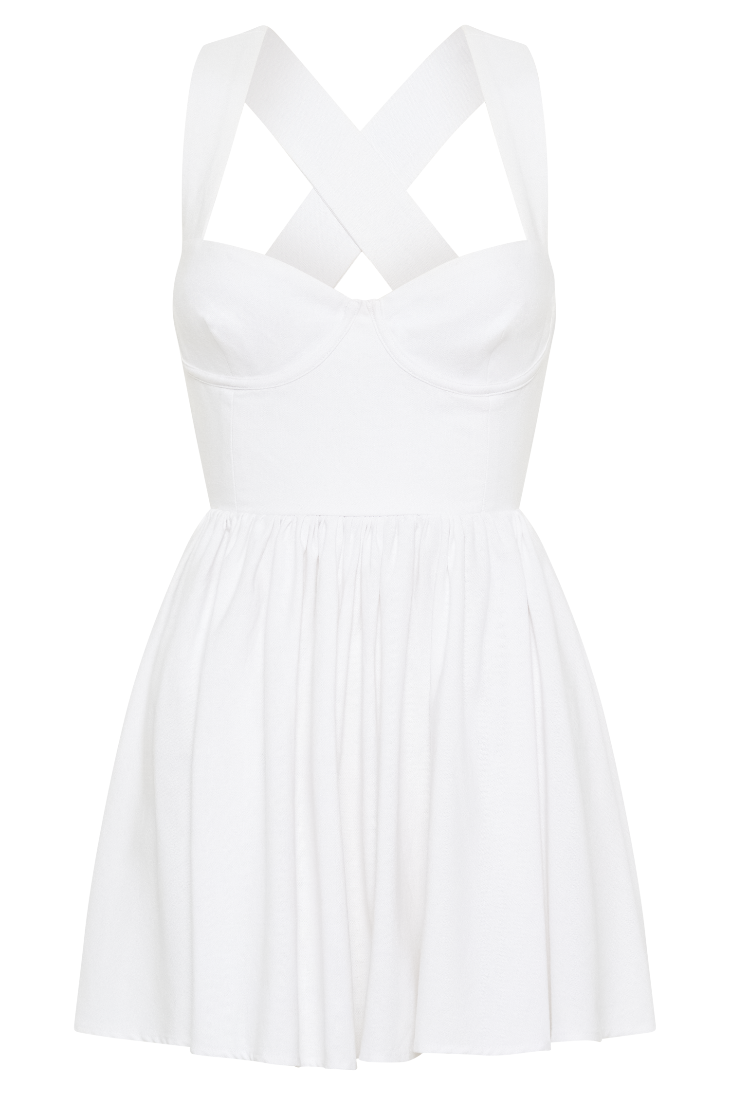 Loz Tie Back Linen Mini Dress - White
