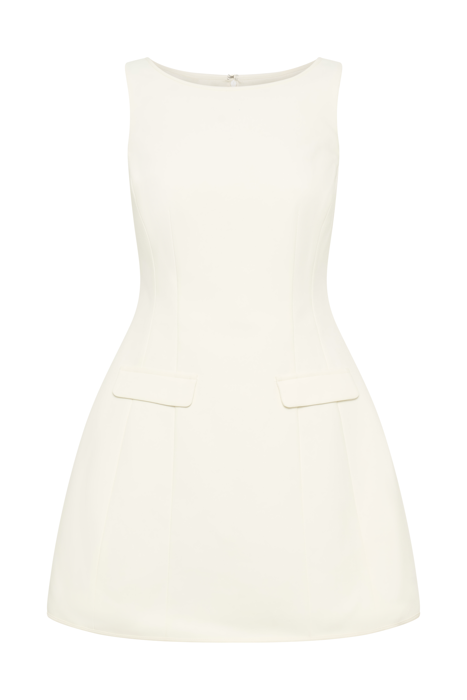 Evanna Sleeveless Suiting Mini Dress - Ivory