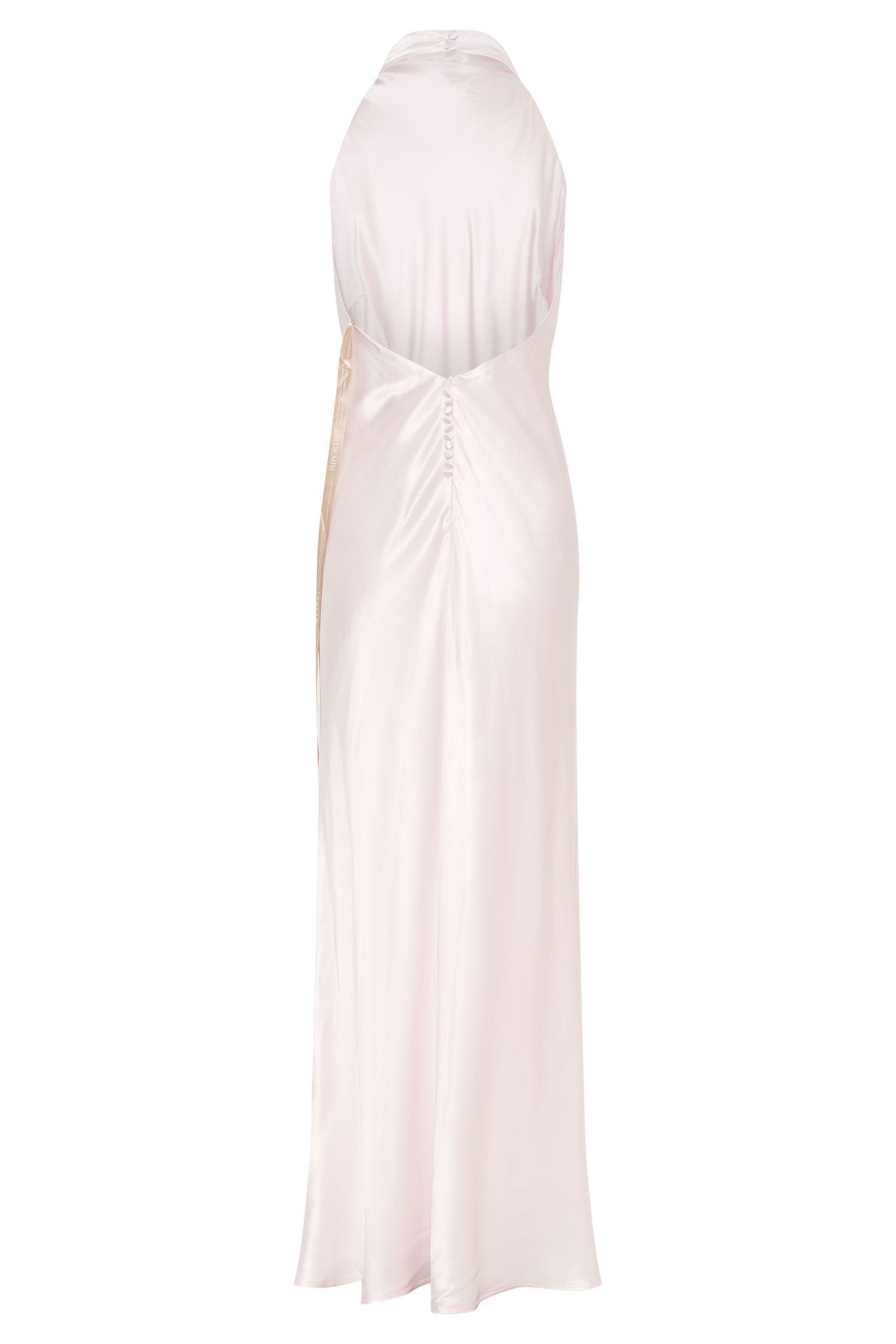 Esther Iridescent Satin Cowl Maxi Dress - Pale Pink