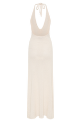 Cherie Knit Halter Maxi Dress - Nude