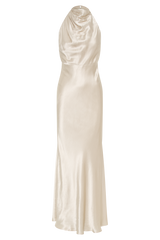 Esther Iridescent Satin Cowl Maxi Dress - Gold