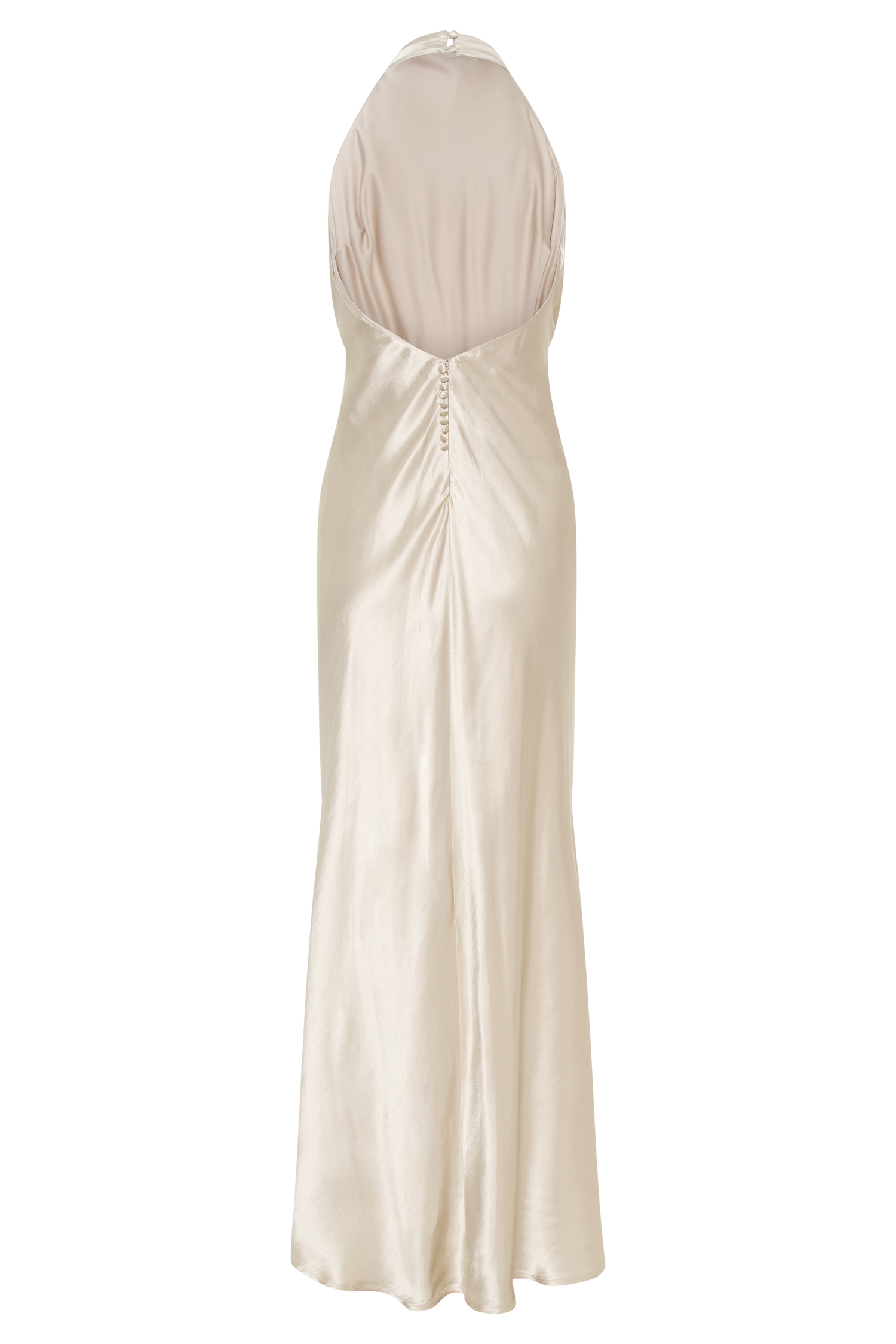 Esther Iridescent Satin Cowl Maxi Dress - Gold