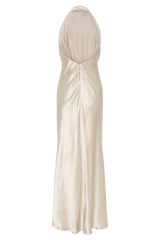 Esther Iridescent Satin Cowl Maxi Dress - Gold