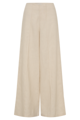 Brandi Linen Straight Leg Pant - Wheat Marle