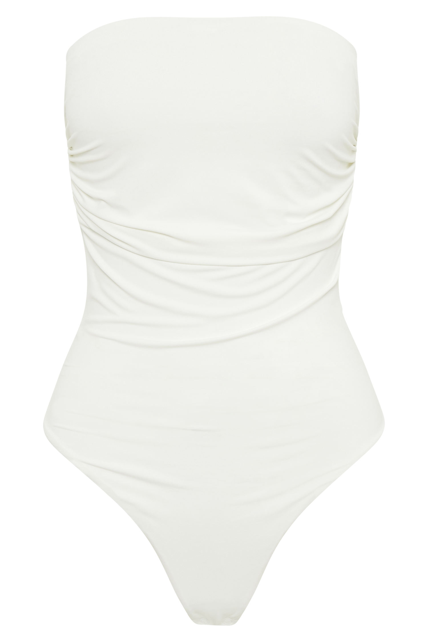 Romina Recycled Nylon Ruched Bodysuit - White