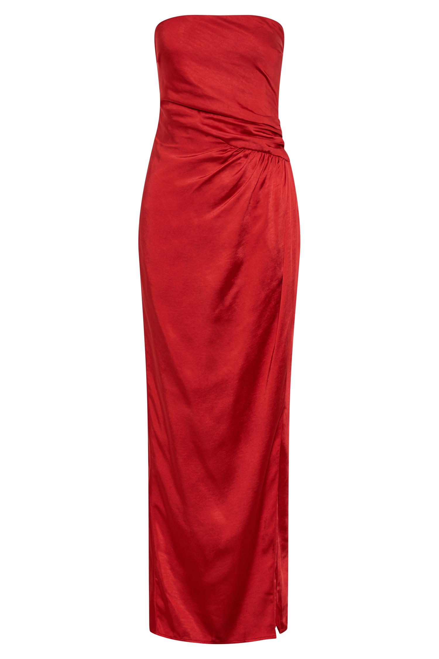 Aminah Draped Strapless Maxi Dress - Red