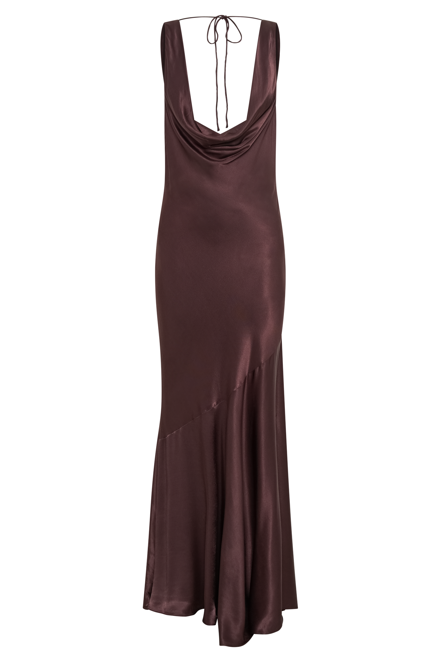 Ellison Satin Cowl Gown - Dark Chocolate