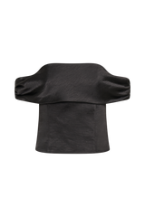 Anysa Satin Strapless Top - Black