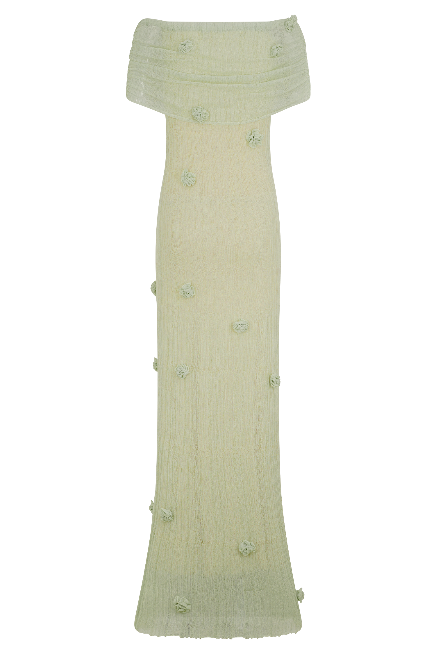 Brynn Orchid Knit Maxi Dress - Pastel Green