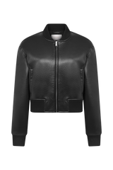 Codi Faux Leather Bomber Jacket - Black