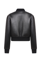 Codi Faux Leather Bomber Jacket - Black