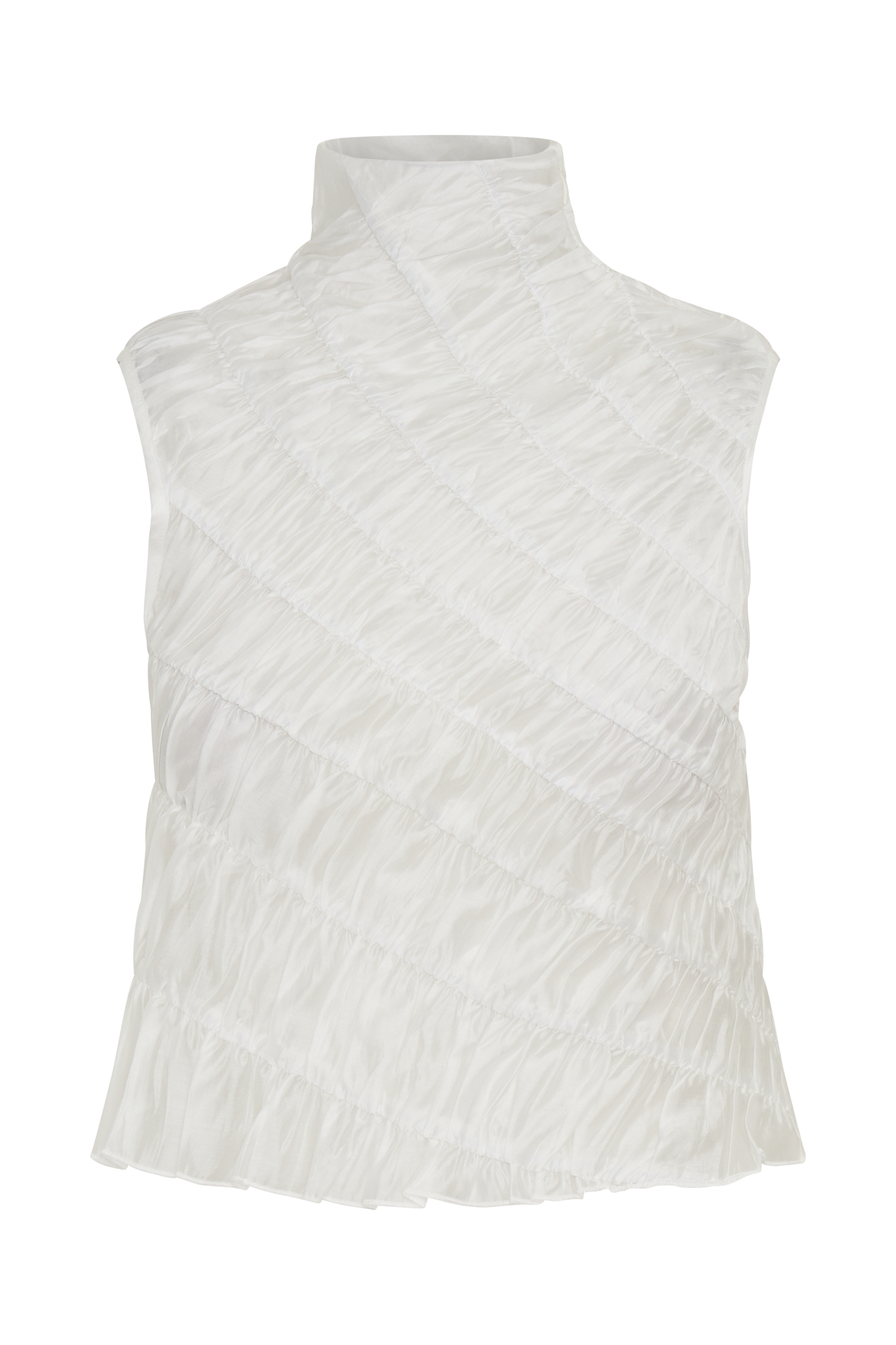 Adella Gathered Sleeveless Top - Ivory