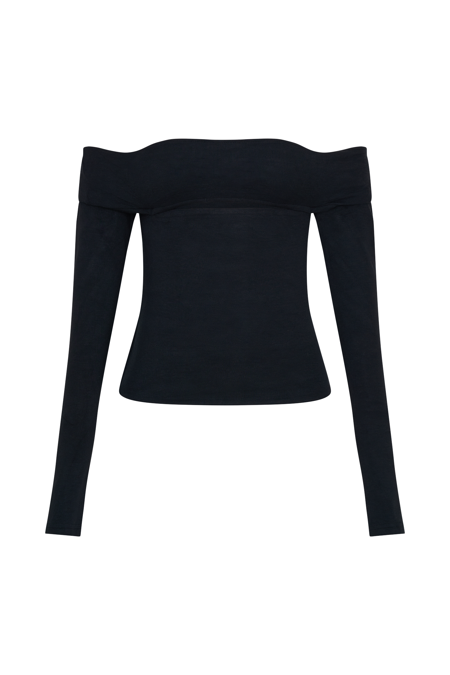 Briah Cut Out Modal Long Sleeve Top - Black