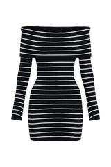 Dominica Off Shoulder Knit Mini Dress - Black