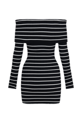Dominica Off Shoulder Knit Mini Dress - Black