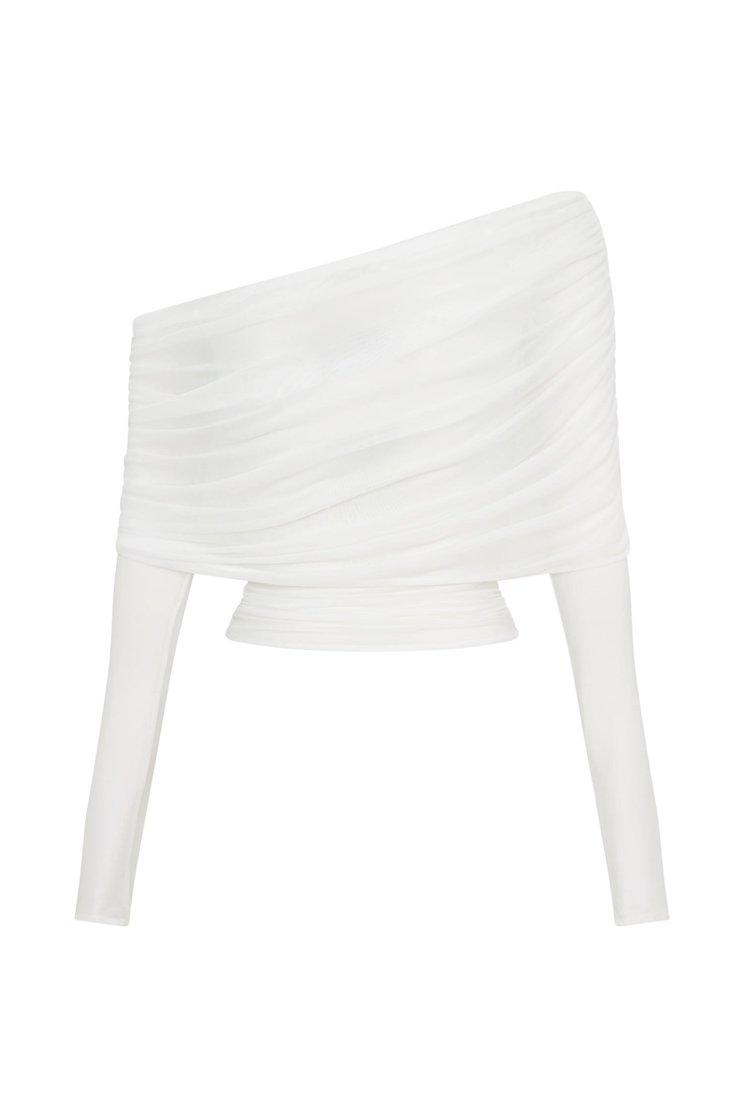 Everly Sheer Mesh Off Shoulder Top - Ivory